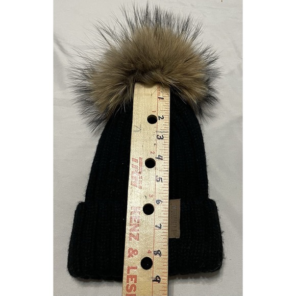 Furtalk Beanie Hat Cap Womens Black Knit Pompom Ski Wear Adult Casual Skiwear - Picture 3 of 5